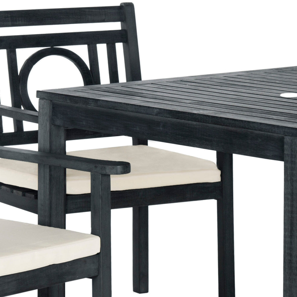 Ensemble de salle à manger d'extérieur 5 pièces en bois d'acacia SAFAVIEH Dorinne - 35 l x 35 p x 30 h