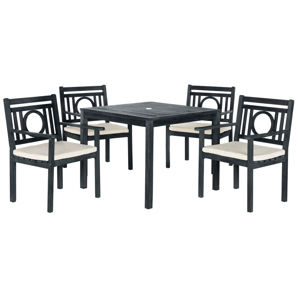 Ensemble de salle à manger d'extérieur 5 pièces en bois d'acacia SAFAVIEH Dorinne - 35 l x 35 p x 30 h