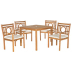 Ensemble de salle à manger d'extérieur 5 pièces en bois d'acacia SAFAVIEH Dorinne - 35 l x 35 p x 30 h