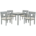 Ensemble de salle à manger d'extérieur 5 pièces en bois d'acacia SAFAVIEH Dorinne - 35 l x 35 p x 30 h