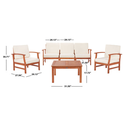 Ensemble de patio 4 pièces SAFAVIEH Outdoor Edit - 32 L x 32 P x 18 H