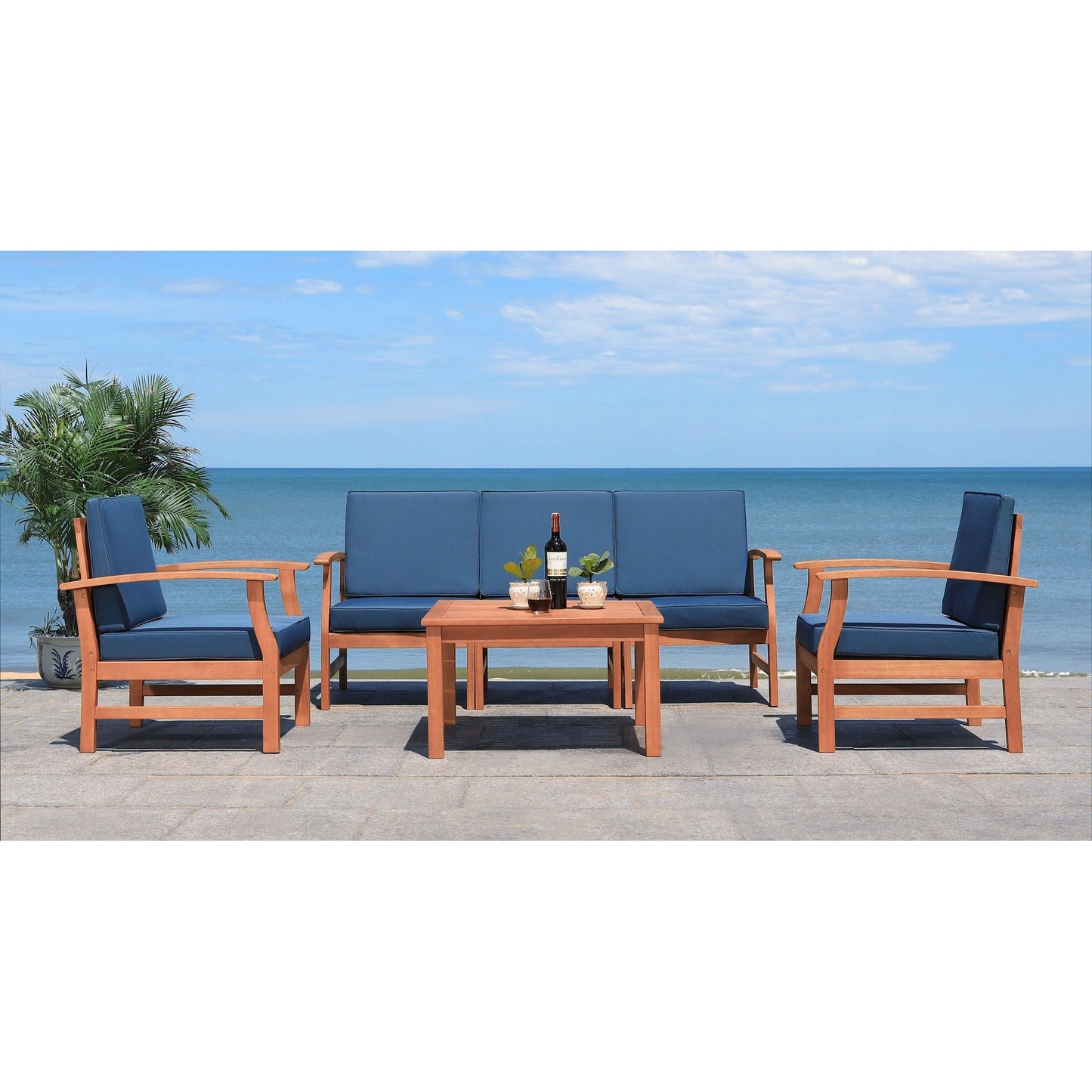 Ensemble de patio 4 pièces SAFAVIEH Outdoor Edit - 32 L x 32 P x 18 H