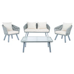 Ensemble de jardin extérieur SAFAVIEH Endorina 4 pièces en corde – 54 l x 30 p x 28 h