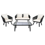 Ensemble de jardin extérieur SAFAVIEH Endorina 4 pièces en corde – 54 l x 30 p x 28 h