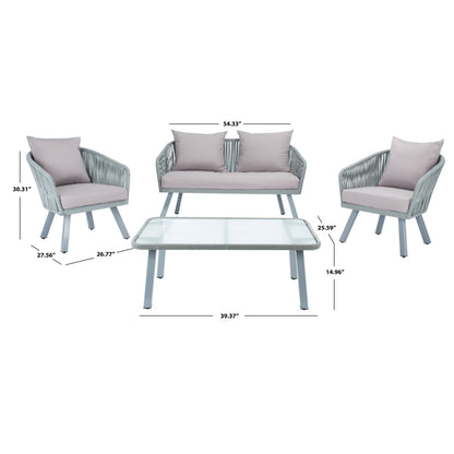 Ensemble de jardin extérieur SAFAVIEH Endorina 4 pièces en corde – 54 l x 30 p x 28 h