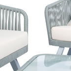 Ensemble de jardin extérieur SAFAVIEH Endorina 4 pièces en corde – 54 l x 30 p x 28 h