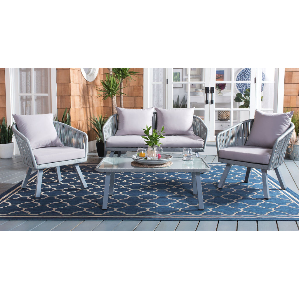 Ensemble de jardin extérieur SAFAVIEH Endorina 4 pièces en corde – 54 l x 30 p x 28 h