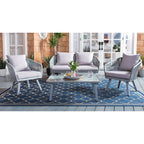 Ensemble de jardin extérieur SAFAVIEH Endorina 4 pièces en corde – 54 l x 30 p x 28 h