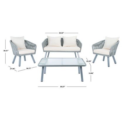 Ensemble de jardin extérieur SAFAVIEH Endorina 4 pièces en corde – 54 l x 30 p x 28 h
