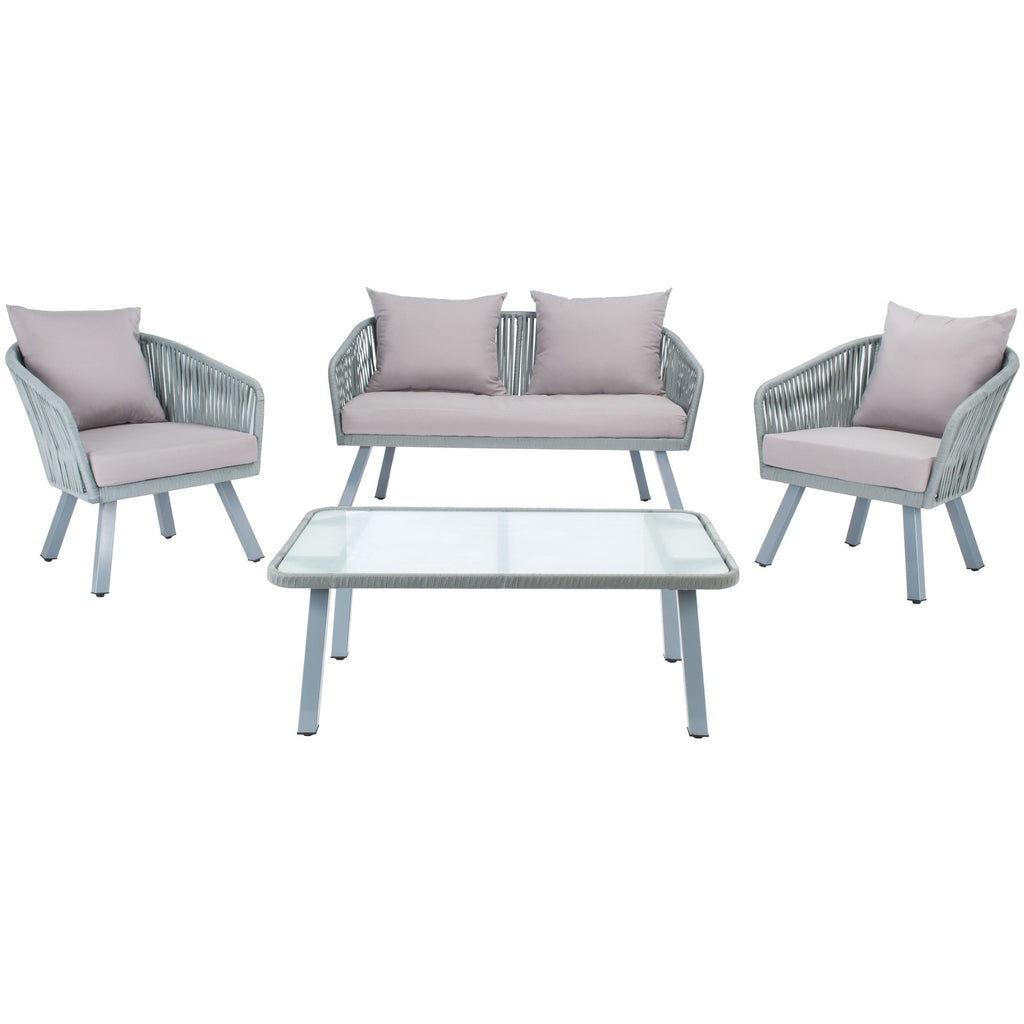 Ensemble de jardin extérieur SAFAVIEH Endorina 4 pièces en corde – 54 l x 30 p x 28 h