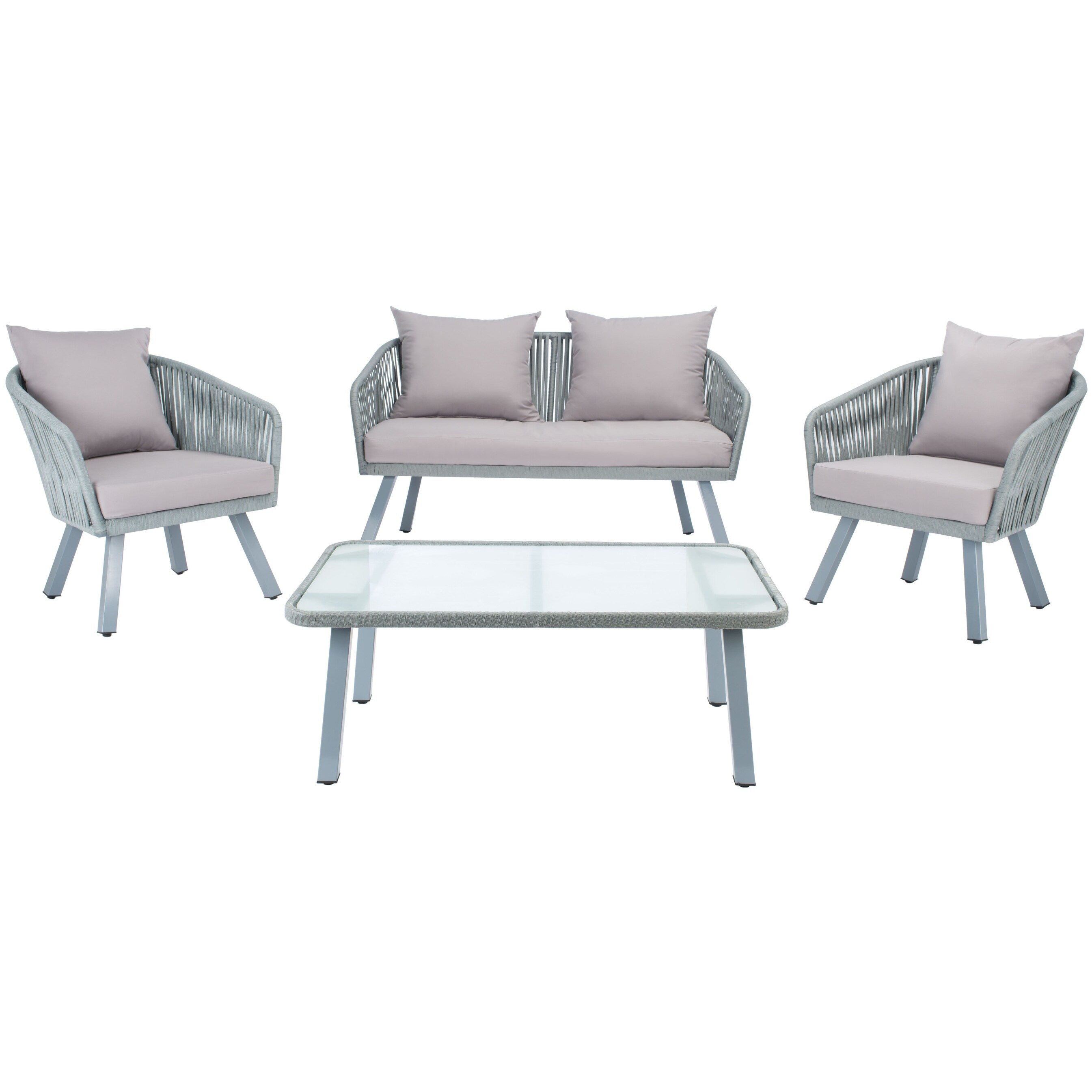 Ensemble de jardin extérieur SAFAVIEH Endorina 4 pièces en corde – 54 l x 30 p x 28 h