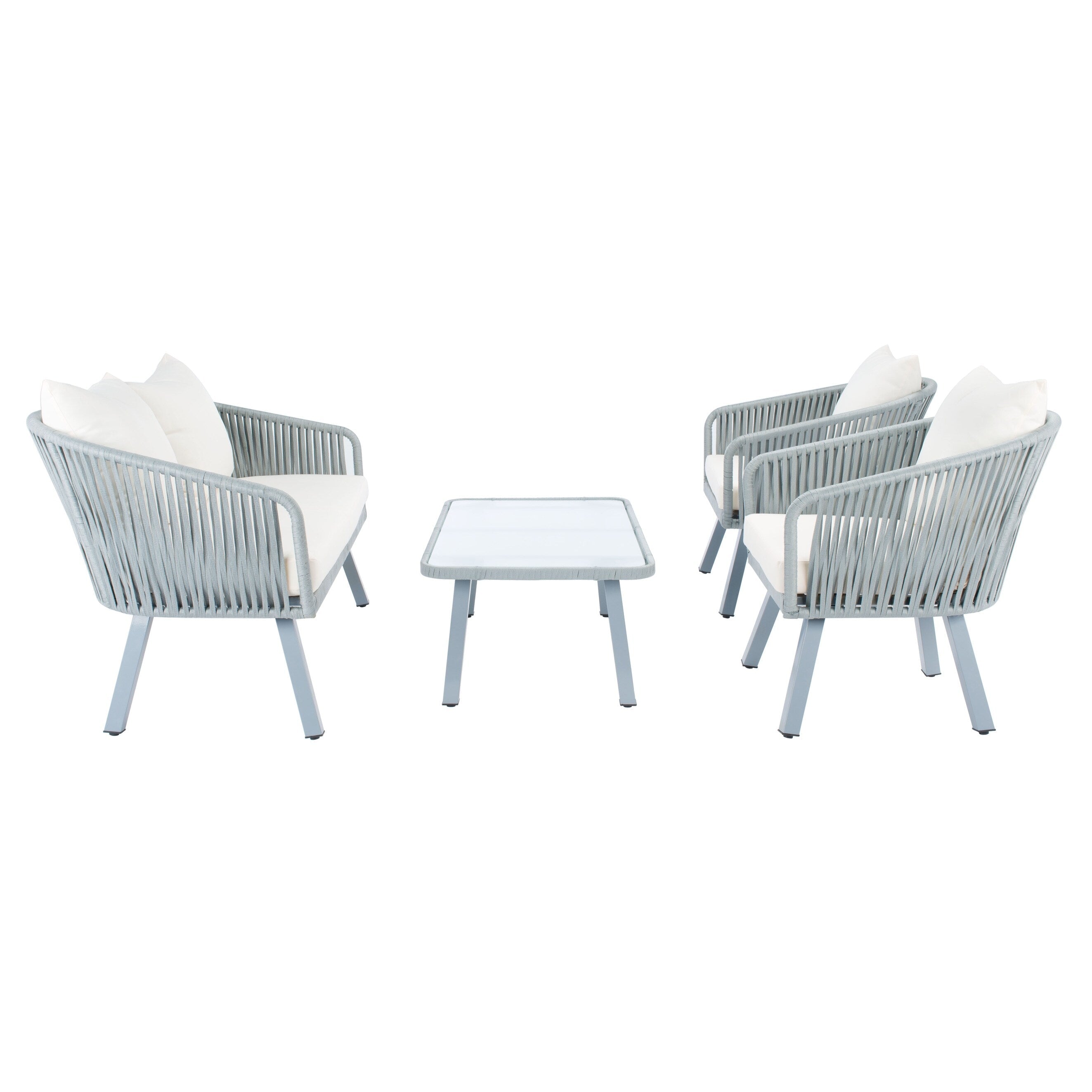Ensemble de jardin extérieur SAFAVIEH Endorina 4 pièces en corde – 54 l x 30 p x 28 h