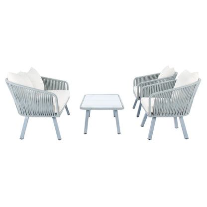 Ensemble de jardin extérieur SAFAVIEH Endorina 4 pièces en corde – 54 l x 30 p x 28 h