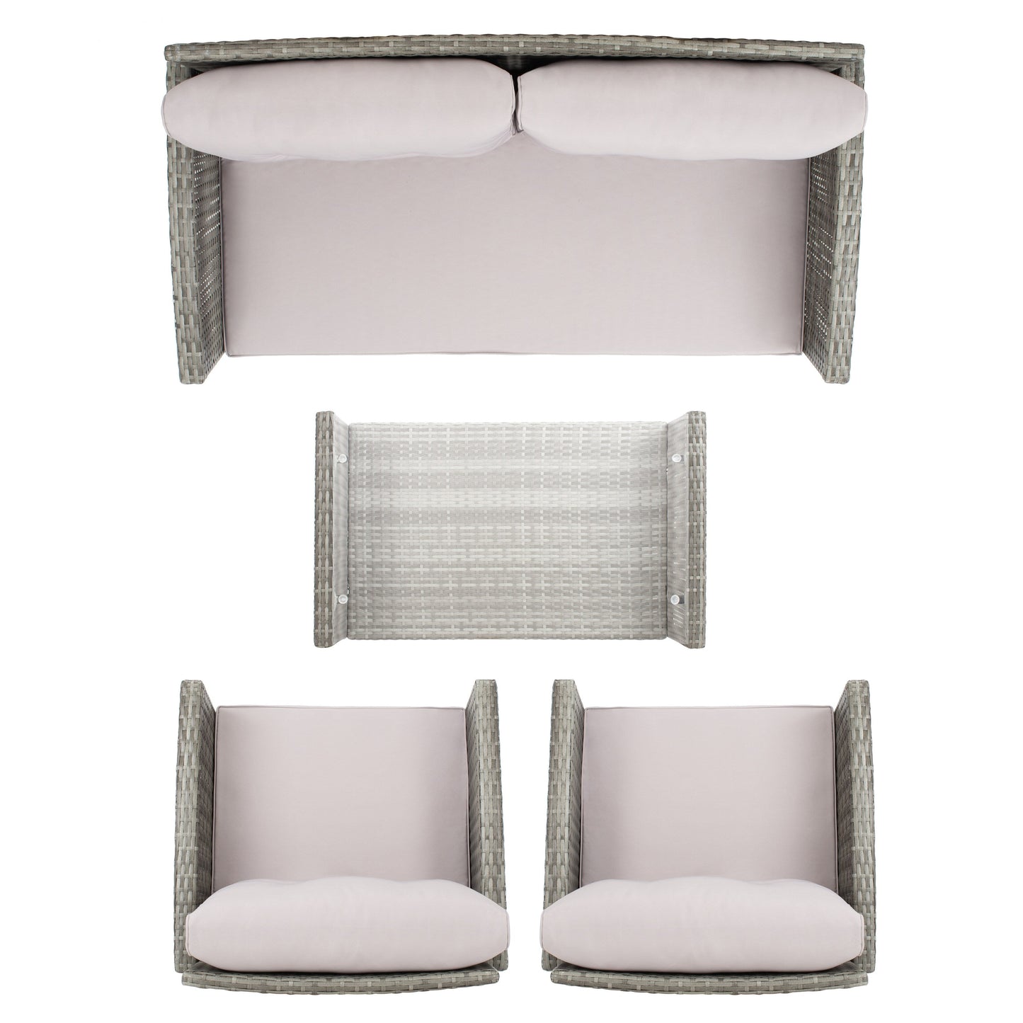 Ensemble de patio SAFAVIEH Outdoor Eranda 4 pièces - 48 L x 30 P x 26 H