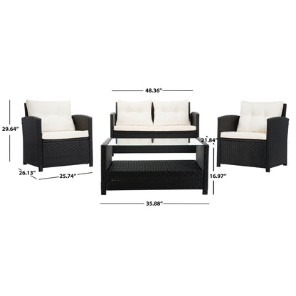 Ensemble de patio SAFAVIEH Outdoor Eranda 4 pièces - 48 L x 30 P x 26 H