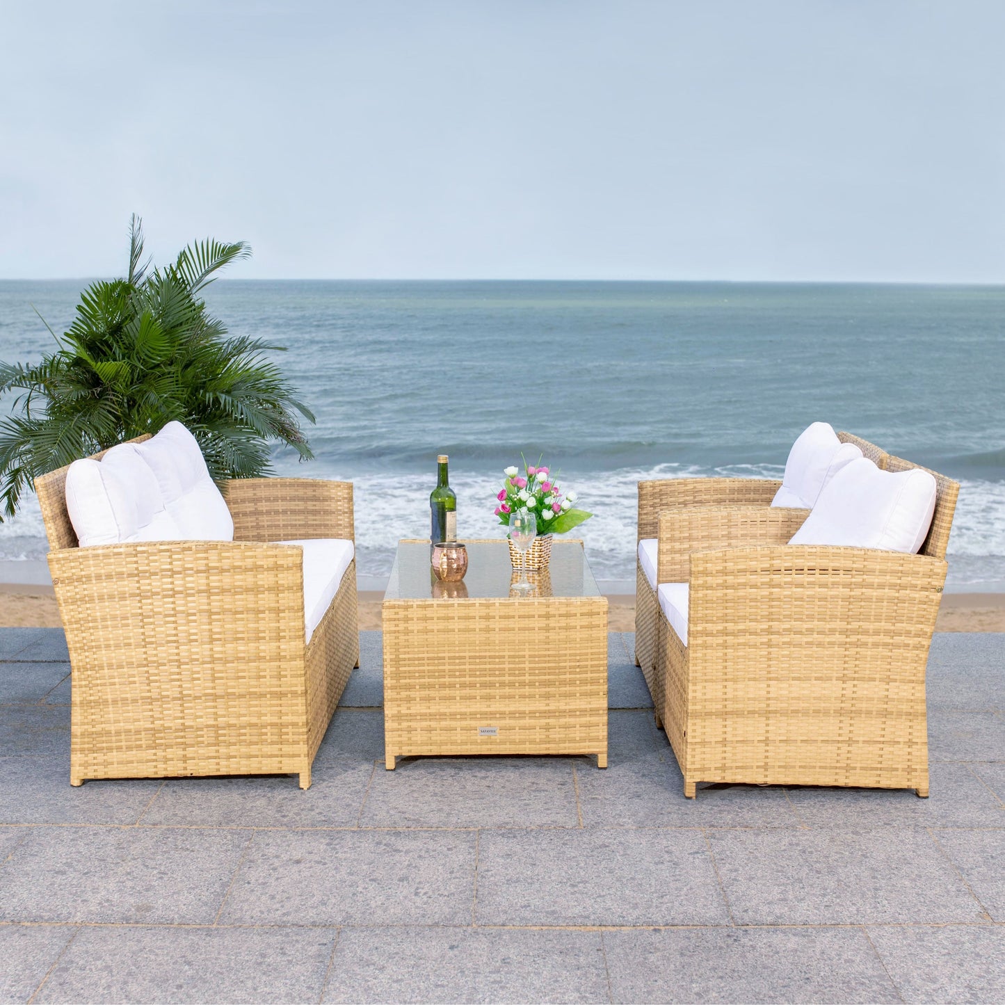 Ensemble de patio SAFAVIEH Outdoor Eranda 4 pièces - 48 L x 30 P x 26 H