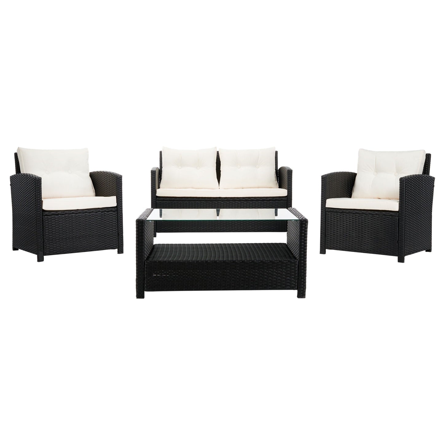 Ensemble de patio SAFAVIEH Outdoor Eranda 4 pièces - 48 L x 30 P x 26 H