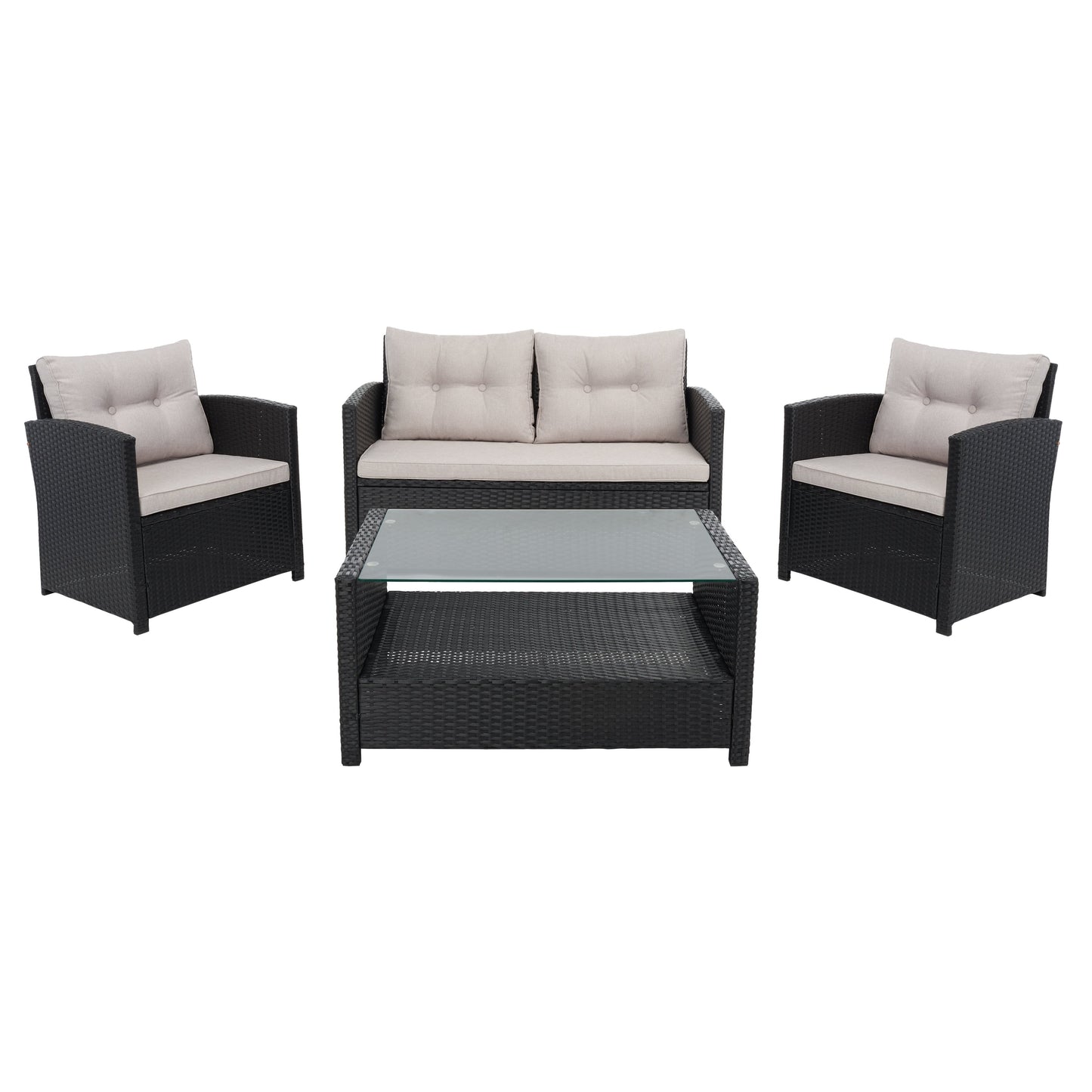 Ensemble de patio SAFAVIEH Outdoor Eranda 4 pièces - 48 L x 30 P x 26 H