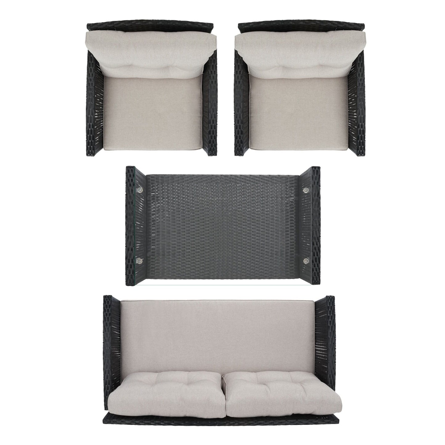 Ensemble de patio SAFAVIEH Outdoor Eranda 4 pièces - 48 L x 30 P x 26 H