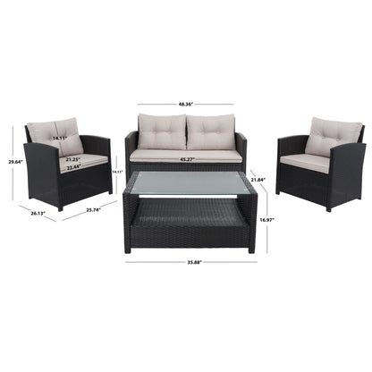 Ensemble de patio SAFAVIEH Outdoor Eranda 4 pièces - 48 L x 30 P x 26 H