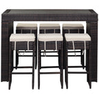 SAFAVIEH Ensemble de bar extérieur Euda (7 pièces) - 29Lx59Px42H