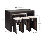 SAFAVIEH Ensemble de bar extérieur Euda (7 pièces) - 29Lx59Px42H