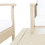 Ensemble de salon de jardin d'extérieur en osier 4 pièces SAFAVIEH - 51 L x 30 P x 30 H