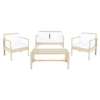 Ensemble de salon de jardin d'extérieur en osier 4 pièces SAFAVIEH - 51 L x 30 P x 30 H