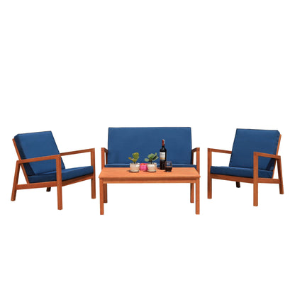 Ensemble de salon d'extérieur Giana 4 pièces SAFAVIEH - 46 L x 29 P x 31 H