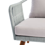 Ensemble de jardin d'extérieur SAFAVIEH Jaliyah en corde grise, 4 pièces - 39 l x 24 p x 15 h