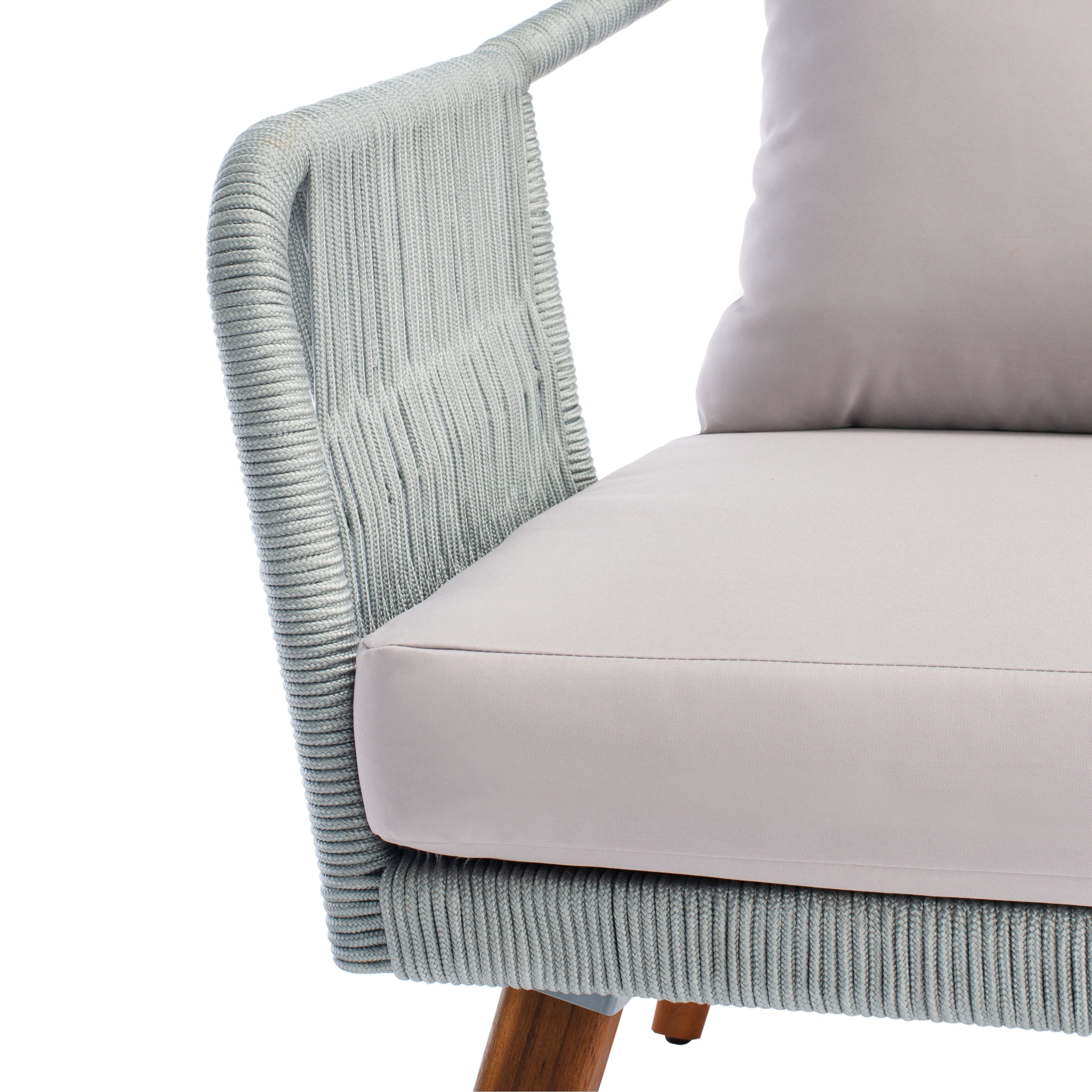 Ensemble de jardin d'extérieur SAFAVIEH Jaliyah en corde grise, 4 pièces - 39 l x 24 p x 15 h