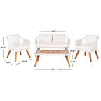 Ensemble de jardin d'extérieur SAFAVIEH Jaliyah en corde grise, 4 pièces - 39 l x 24 p x 15 h