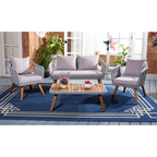 Ensemble de jardin d'extérieur SAFAVIEH Jaliyah en corde grise, 4 pièces - 39 l x 24 p x 15 h