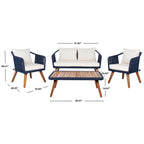 Ensemble de jardin d'extérieur SAFAVIEH Jaliyah en corde grise, 4 pièces - 39 l x 24 p x 15 h