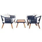 Ensemble de jardin d'extérieur SAFAVIEH Jaliyah en corde grise, 4 pièces - 39 l x 24 p x 15 h