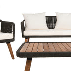 Ensemble de salon d'extérieur Jaliyah 4 pièces en corde SAFAVIEH - 39 l x 25 p x 15 h