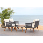 Ensemble de salon d'extérieur Jaliyah 4 pièces en corde SAFAVIEH - 39 l x 25 p x 15 h