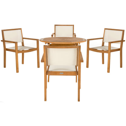 Ensemble de salle à manger d'extérieur SAFAVIEH Jaylynn, 5 pièces, table ronde - 35 x 35 x 30 cm