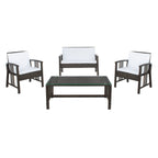Ensemble de salon d'extérieur en osier SAFAVIEH Jeta 4 pièces - 43 L x 31 P x 26 H