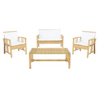 Ensemble de salon d'extérieur en osier SAFAVIEH Jeta 4 pièces - 43 L x 31 P x 26 H