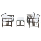 Ensemble de salon d'extérieur en osier SAFAVIEH Jeta 4 pièces - 43 L x 31 P x 26 H