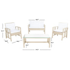 Ensemble de salon d'extérieur en osier SAFAVIEH Jeta 4 pièces - 43 L x 31 P x 26 H