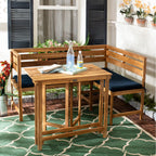 Ensemble de salon d'angle d'extérieur Kenna 3 pièces pour balcon SAFAVIEH - 39 l x 19 p x 33 h