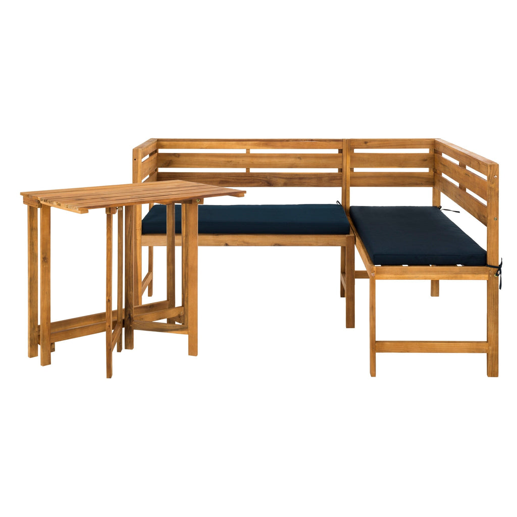 Ensemble de salon d'angle d'extérieur Kenna 3 pièces pour balcon SAFAVIEH - 39 l x 19 p x 33 h