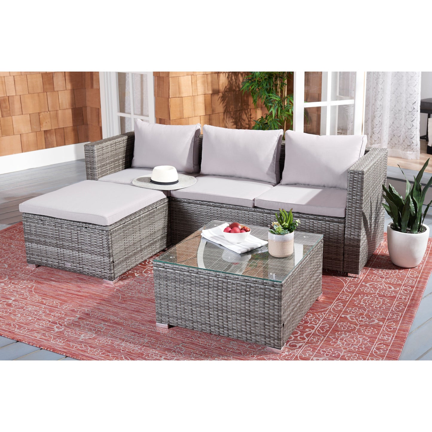 Ensemble de patio extérieur 3 pièces SAFAVIEH Lainey - 51 L x 26 P x 27 H