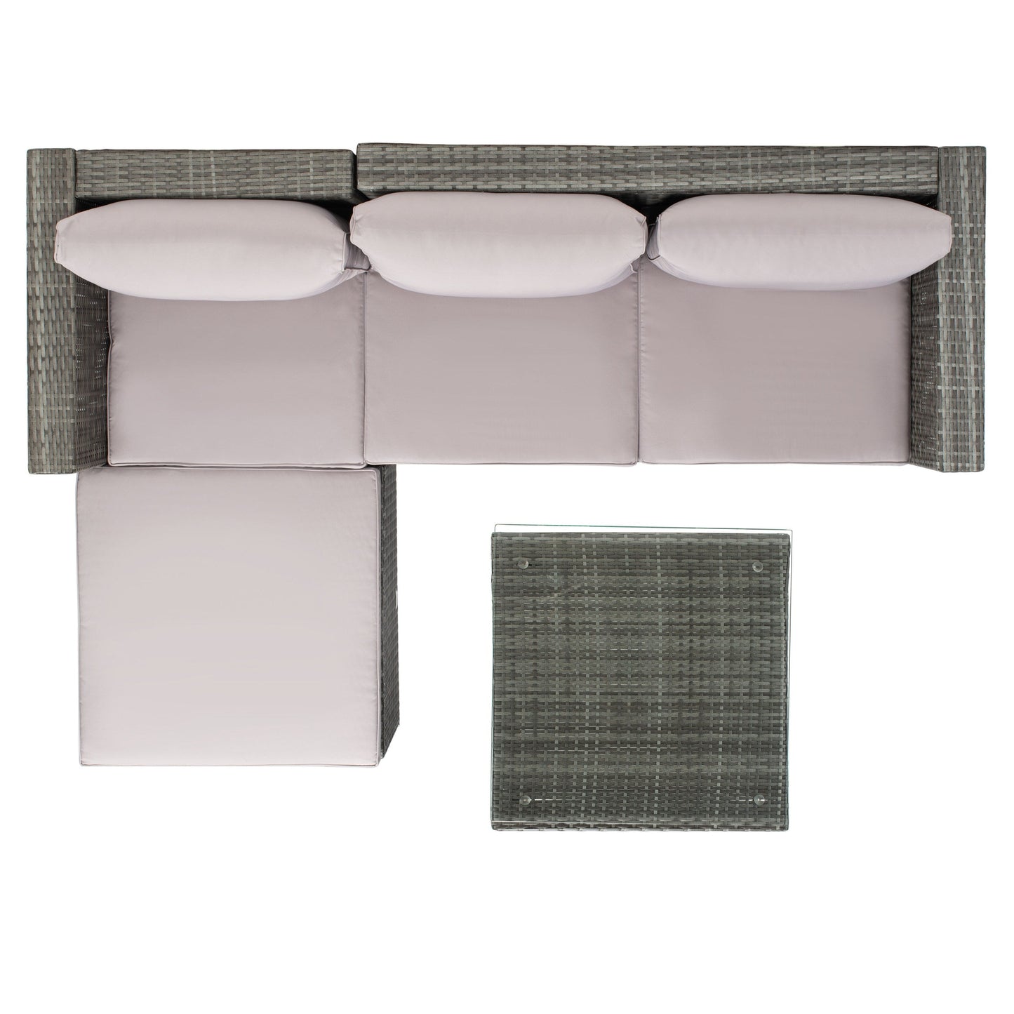 Ensemble de patio extérieur 3 pièces SAFAVIEH Lainey - 51 L x 26 P x 27 H
