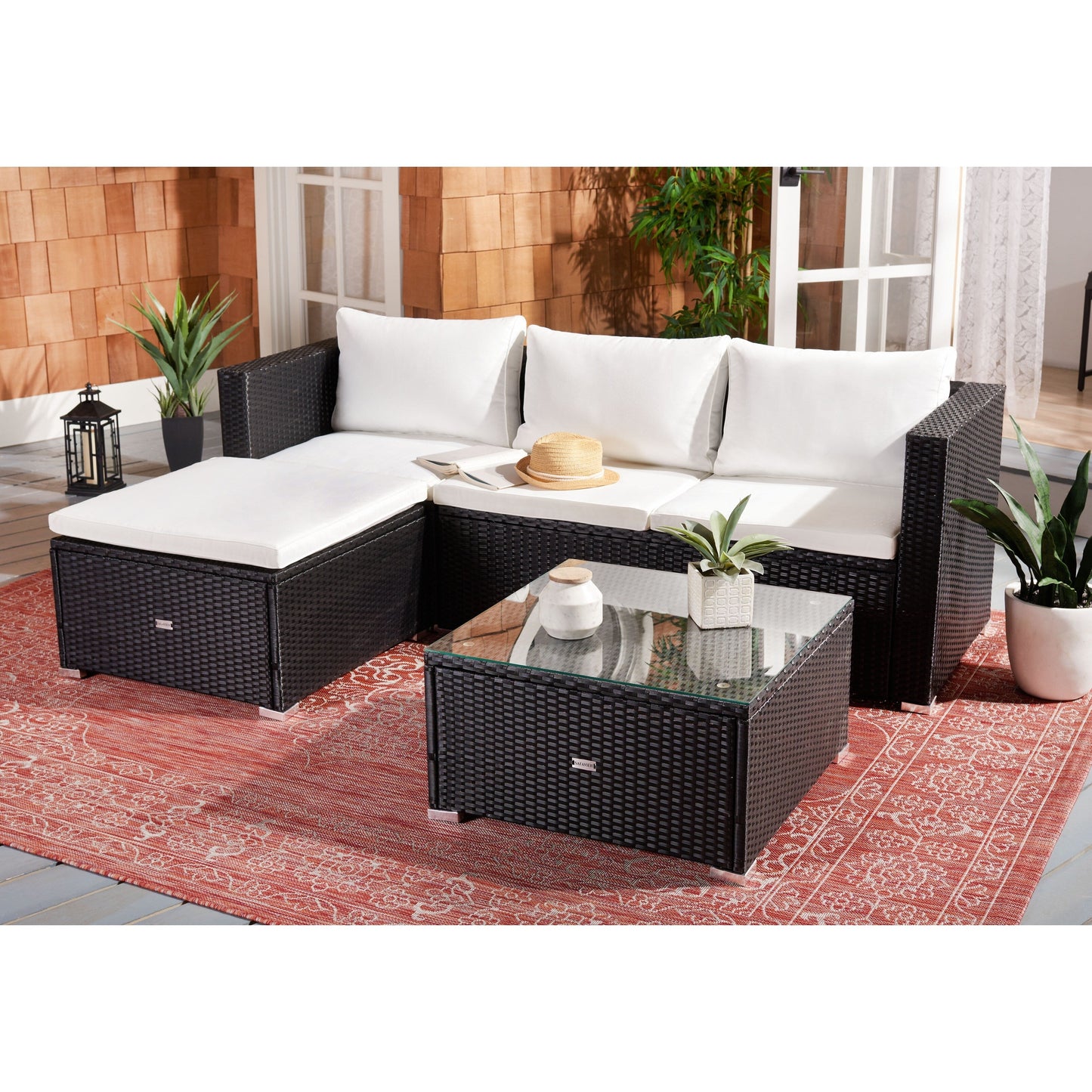 Ensemble de patio extérieur 3 pièces SAFAVIEH Lainey - 51 L x 26 P x 27 H