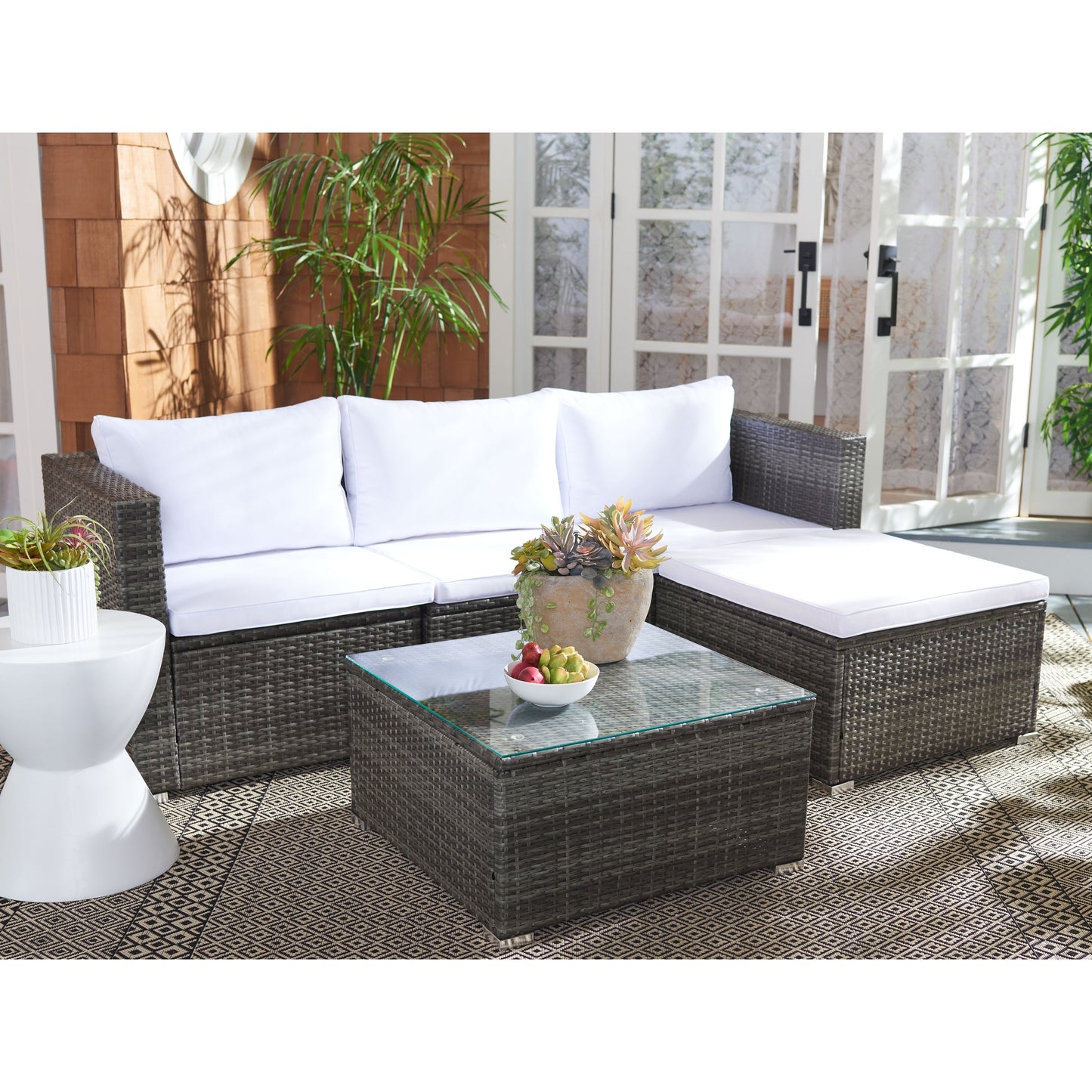 Ensemble de patio extérieur 3 pièces SAFAVIEH Lainey - 51 L x 26 P x 27 H