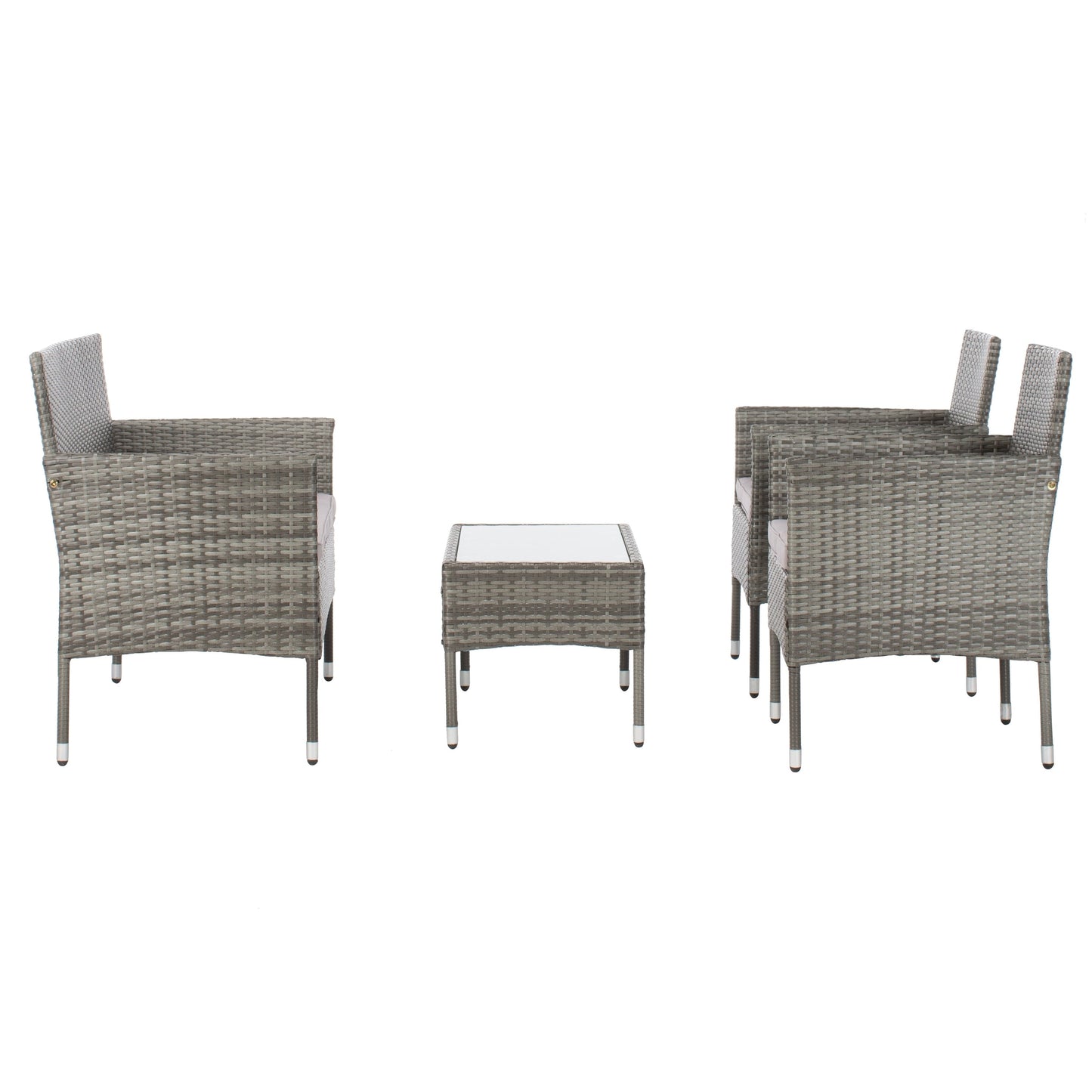 Ensemble de jardin 4 pièces Abdul de SAFAVIEH Outdoor Living - Gris/Gris - 42 L x 23 P x 33 H