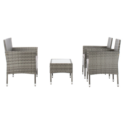 Ensemble de jardin 4 pièces Abdul de SAFAVIEH Outdoor Living - Gris/Gris - 42 L x 23 P x 33 H